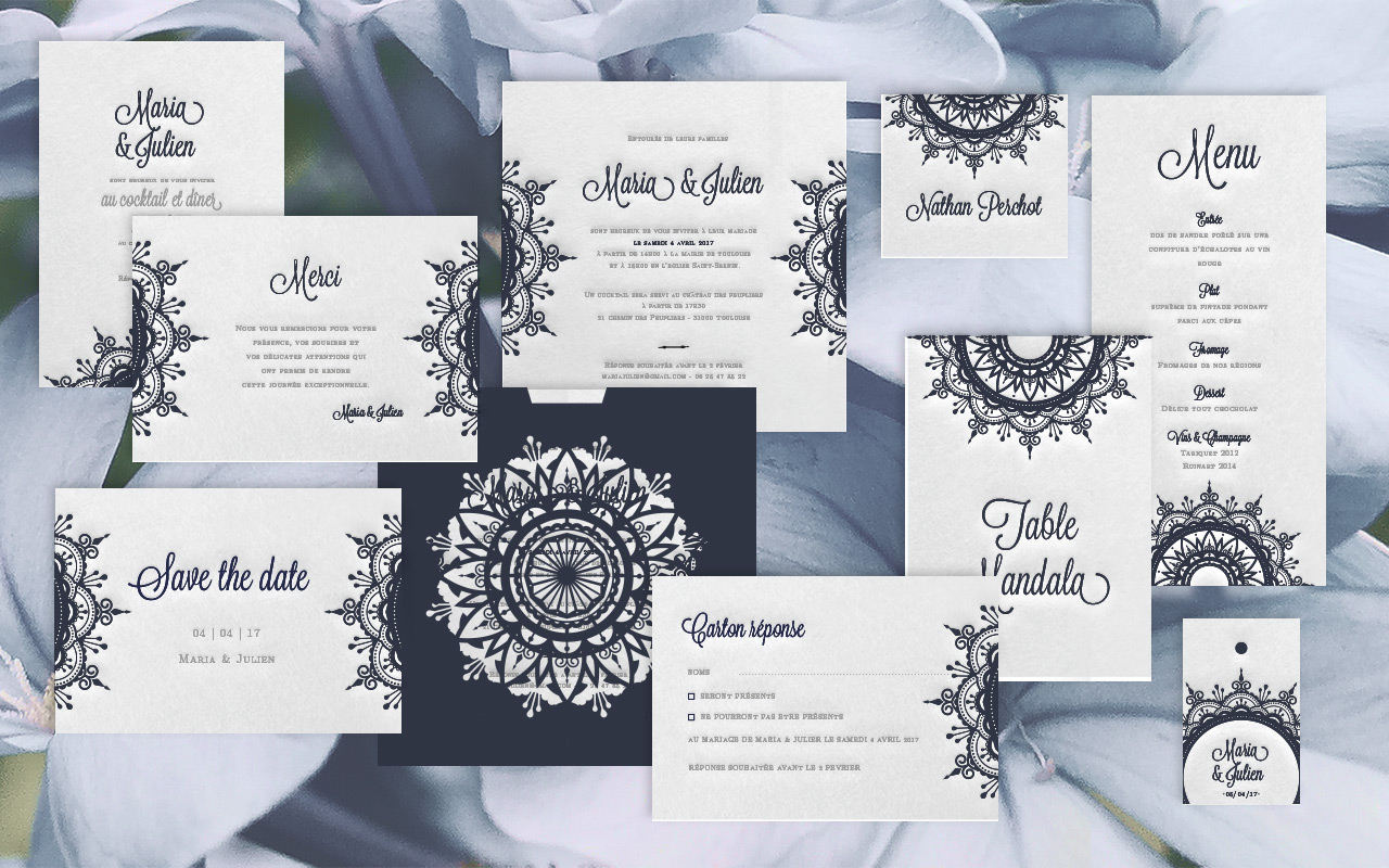 Faire-part de mariage Mandala